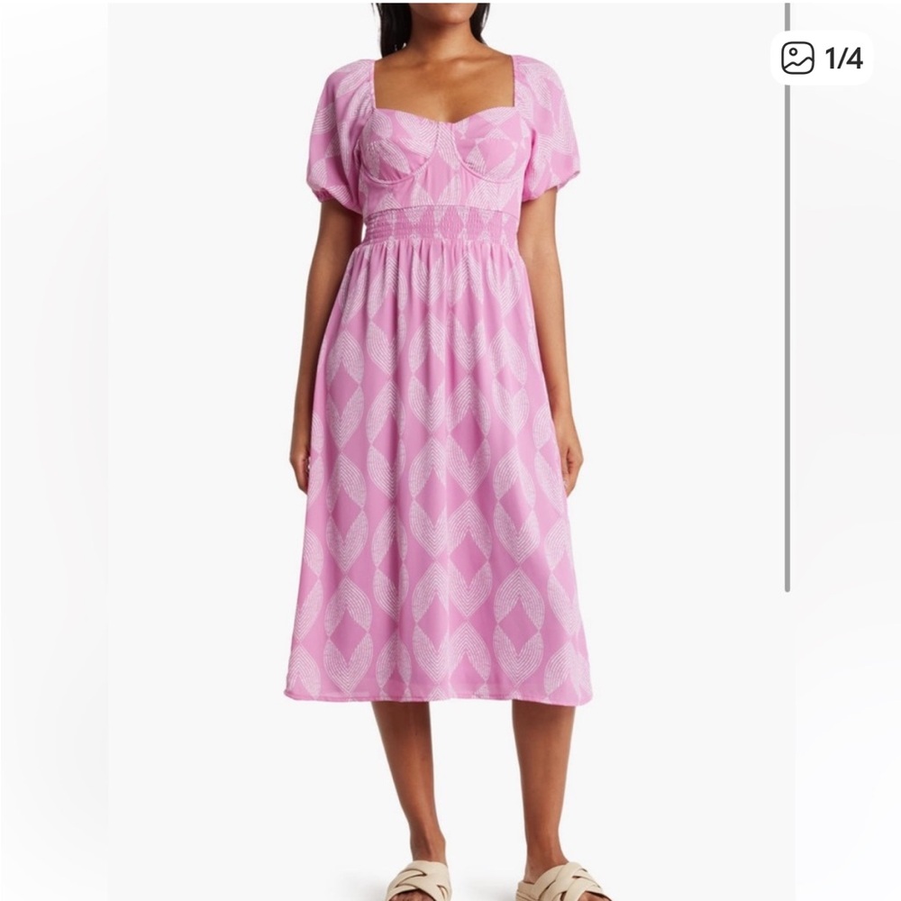 Elegant Pink Patterned Dress